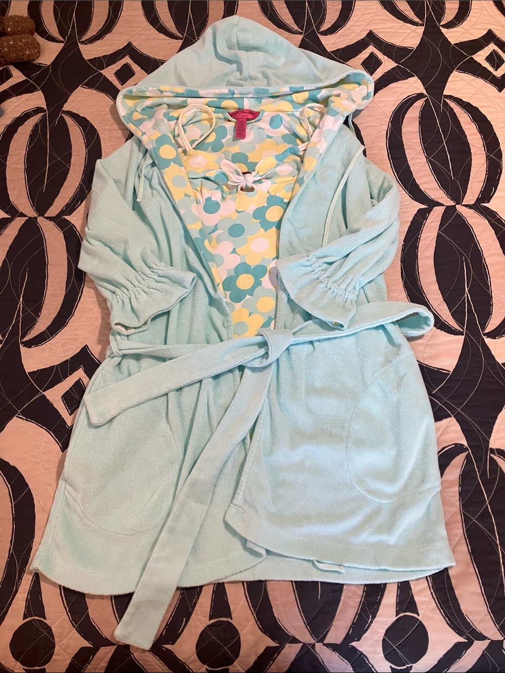 Vintage Y2K Betsy Johnson peignoir set nightgown and robe S